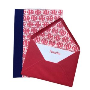 Notebook & Boxed Cards Set, Red Selvedge