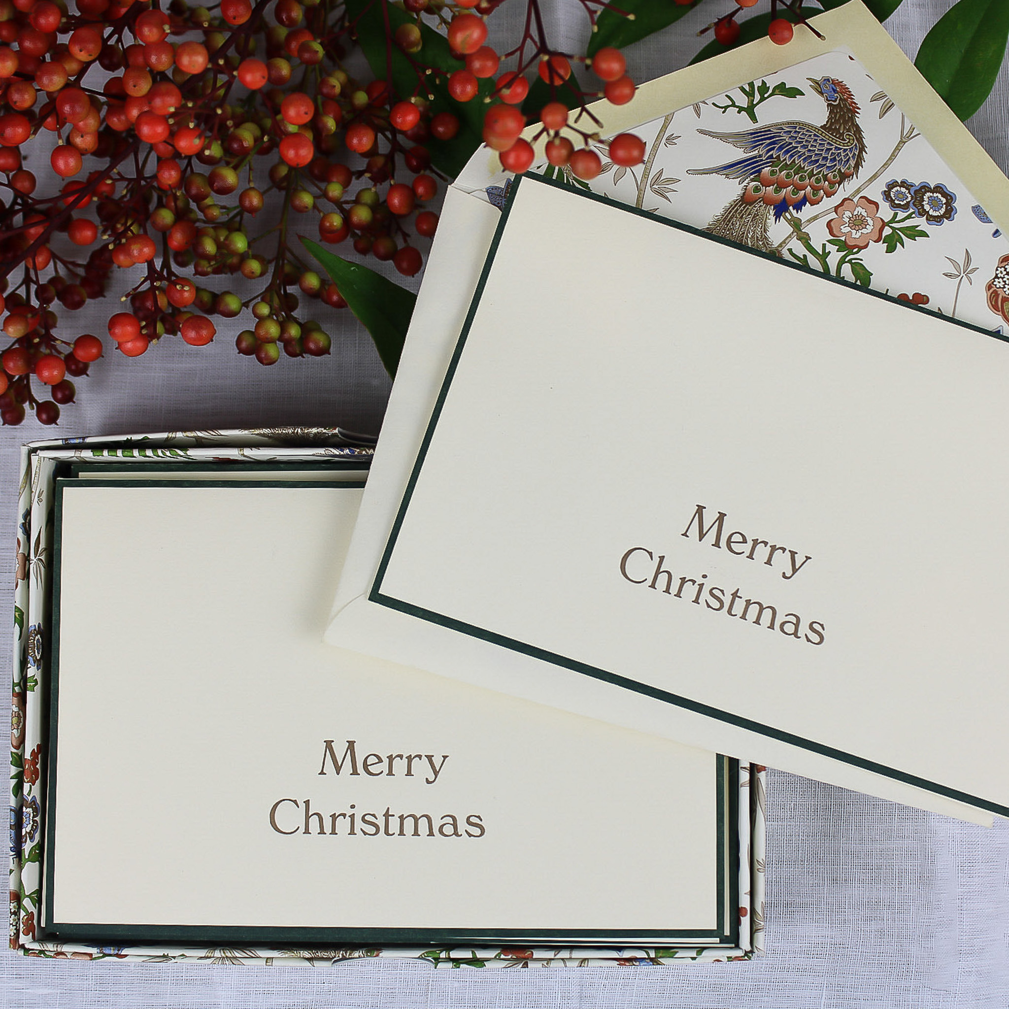 Merry Christmas Boxed Notecards, Florentine, Box of 10